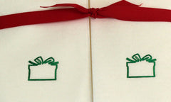 Nature's Linen Disposable Guest Hand Towels Wrapped with a Ribbon 200ct - Christmas / Holiday Collection Embossed with a Gift Box