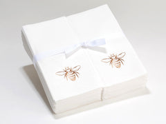 Personalized Linen Like (paper) Disposable Guest Hand Towels - Bulk Pack of 50 with a Ribbon – personalized with one of our graphics.