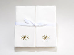 Personalized Linen Like (paper) Disposable Guest Hand Towels with a Ribbon - 100 bulk pack personalized monogrammed