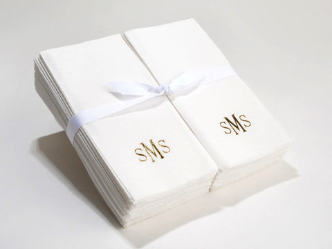 Personalized Nature's Linen Disposable Guest Hand Towels Personalized with a Monogram 200 Count