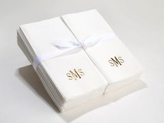 Personalized Linen Like (paper) Disposable Guest Hand Towels - 200 Bulk Disposable Guest Hand Towels with a Ribbon - monogrammed