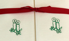 Nature's Linen Disposable Guest Hand Towels Wrapped with a Ribbon 50ct - Christmas / Holiday Collection Embossed with Candles