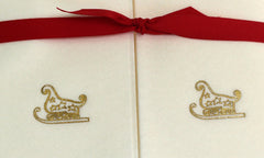 Nature's Linen Disposable Guest Hand Towels Wrapped with a Ribbon 200ct - Christmas / Holiday Collection Embossed with Sleigh
