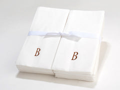 Personalized Linen Like (paper) Disposable Guest Towels - 200 Bulk Paper Disposable Guest Hand Towels with a Ribbon - personalized and etched with a Single Initial
