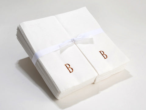 Personalized Nature's Linen Disposable Guest Hand Towels Personalized with an Initial 200 Count