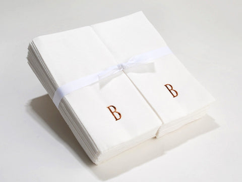 Personalized Nature's Linen Disposable Guest Hand Towels Personalized with an Initial 100 Count