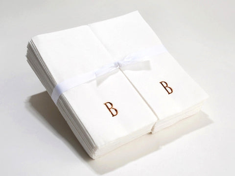 Personalized Nature's Linen Disposable Guest Hand Towels Personalized with an Initial 50 Count