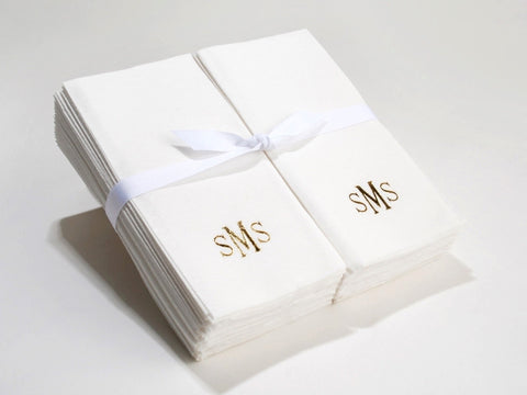 Personalized Nature's Linen Disposable Guest Hand Towels Personalized with a Monogram 100 Count