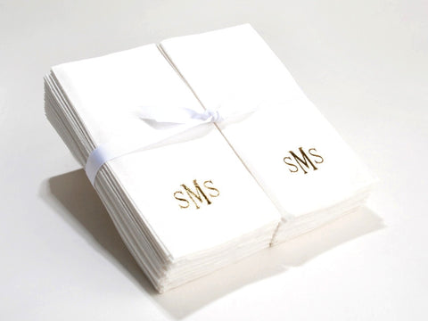 Personalized Nature's Linen Disposable Guest Hand Towels Personalized with a Monogram 50 Count